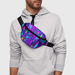 Поясная сумка Шестиугольники неонового цвета, цвет: 3D-принт — фото 2