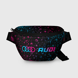 Поясная сумка Audi - neon gradient: надпись и символ, цвет: 3D-принт