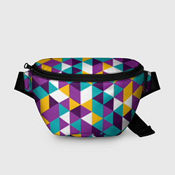 Поясная сумка Разноцветный ромбический паттерн, цвет: 3D-принт