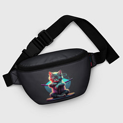Поясная сумка Кот самурай с катанами, цвет: 3D-принт — фото 2