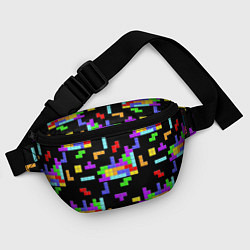 Поясная сумка Неоновый тетрис на темном фоне, цвет: 3D-принт — фото 2