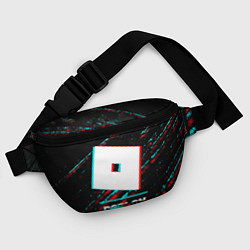 Поясная сумка Roblox в стиле glitch и баги графики на темном фон, цвет: 3D-принт — фото 2