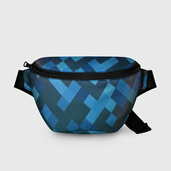 Поясная сумка Синий прямоугольный паттерн, цвет: 3D-принт