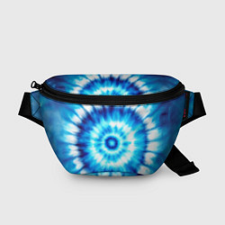 Поясная сумка Тай-дай бело-синий круг, цвет: 3D-принт