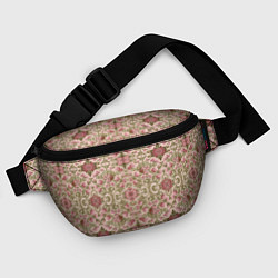Поясная сумка Розовые цветы и вензеля, цвет: 3D-принт — фото 2