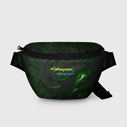 Поясная сумка Cyberpunk 2077 phantom liberty green, цвет: 3D-принт