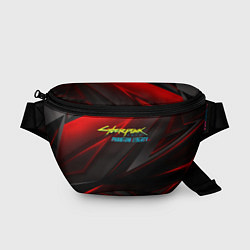 Поясная сумка Cyberpunk 2077 phantom liberty red black logo, цвет: 3D-принт
