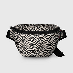 Поясная сумка Полосатая шкура зебры, белого тигра, цвет: 3D-принт