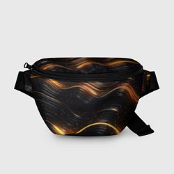 Поясная сумка Золотистые волны, цвет: 3D-принт