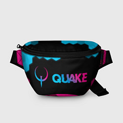 Поясная сумка Quake - neon gradient: надпись и символ, цвет: 3D-принт