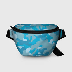 Поясная сумка Камуфляж военный синий, цвет: 3D-принт
