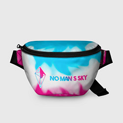 Поясная сумка No Mans Sky neon gradient style: надпись и символ, цвет: 3D-принт