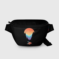 Поясная сумка Неоновое солнце SynthWave, цвет: 3D-принт