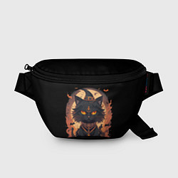 Поясная сумка Черный кот в хеллоуине, цвет: 3D-принт