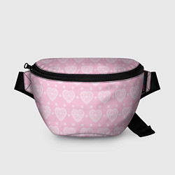 Поясная сумка Розовое кружево сердечки, цвет: 3D-принт