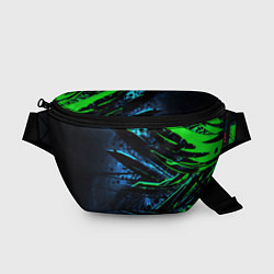 Поясная сумка Black green abstract, цвет: 3D-принт
