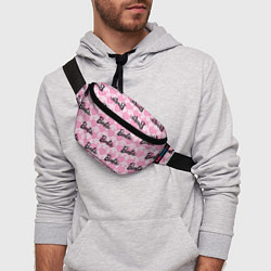Поясная сумка Логотип Барби и розовое кружево, цвет: 3D-принт — фото 2