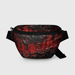 Поясная сумка Объемная красная черная текстура, цвет: 3D-принт
