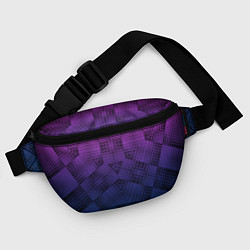 Поясная сумка Пурпурно-синий геометрический узор, цвет: 3D-принт — фото 2