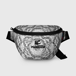 Поясная сумка Parkour черно белый абстрактный узор, цвет: 3D-принт