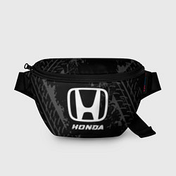 Поясная сумка Honda speed на темном фоне со следами шин, цвет: 3D-принт