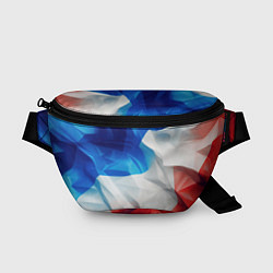 Поясная сумка Абстракция в цветах флага РФ, цвет: 3D-принт