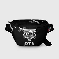 Поясная сумка GTA glitch на темном фоне, цвет: 3D-принт