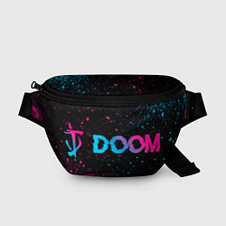 Поясная сумка Doom - neon gradient: надпись и символ, цвет: 3D-принт