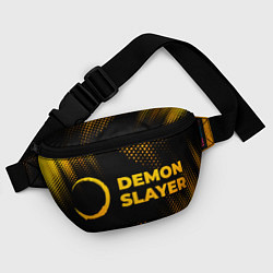 Поясная сумка Demon Slayer - gold gradient: надпись и символ, цвет: 3D-принт — фото 2