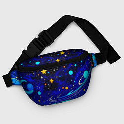 Поясная сумка Мультяшный космос темно-синий, цвет: 3D-принт — фото 2