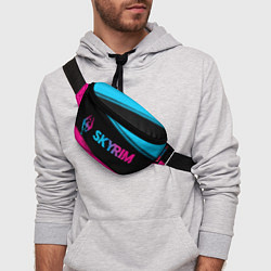Поясная сумка Skyrim - neon gradient: надпись и символ, цвет: 3D-принт — фото 2