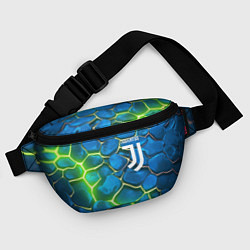 Поясная сумка Juventus blue green neon, цвет: 3D-принт — фото 2
