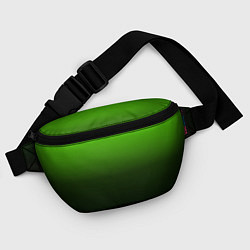 Поясная сумка Градиент ядовитый зеленый - черный, цвет: 3D-принт — фото 2