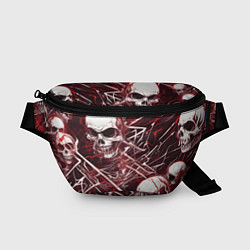 Поясная сумка Красные скелетоны, цвет: 3D-принт