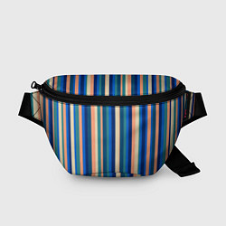Поясная сумка Полосатый сине-бежевый, цвет: 3D-принт