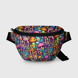 Поясная сумка Кислотные психоделические грибы, цвет: 3D-принт
