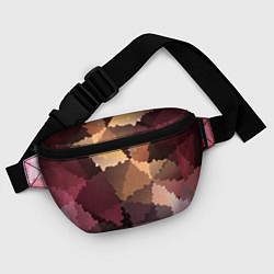 Поясная сумка Мозаика в коричнево-розовых тонах, цвет: 3D-принт — фото 2