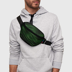 Поясная сумка Green abstract dark background, цвет: 3D-принт — фото 2