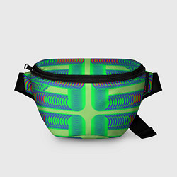 Поясная сумка Дуги на зеленом фоне, цвет: 3D-принт
