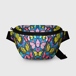 Поясная сумка Зеркальный паттерн из бабочек - мода, цвет: 3D-принт