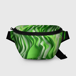 Поясная сумка Зеленые объемные полосы, цвет: 3D-принт