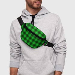 Поясная сумка Шотландка ярко-зелёный, цвет: 3D-принт — фото 2