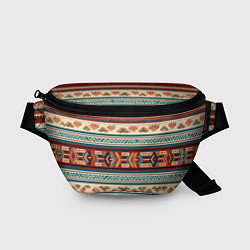 Поясная сумка Этнический паттерн в горизонтальную полоску, цвет: 3D-принт