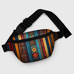Поясная сумка Этнический орнамент в вертикальную полоску, цвет: 3D-принт — фото 2