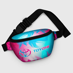 Поясная сумка Toyota neon gradient style по-горизонтали, цвет: 3D-принт — фото 2