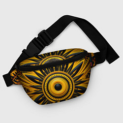 Поясная сумка Желто-черный узор в африканском стиле, цвет: 3D-принт — фото 2