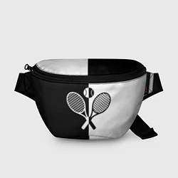 Поясная сумка Теннис - чёрно белое, цвет: 3D-принт