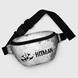 Поясная сумка Hitman glitch на светлом фоне по-горизонтали, цвет: 3D-принт — фото 2