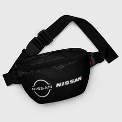 Поясная сумка Nissan speed на темном фоне со следами шин по-гори, цвет: 3D-принт — фото 2