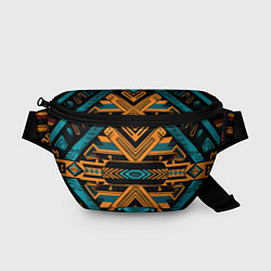 Поясная сумка Геометрический узор в стиле ацтеков, цвет: 3D-принт